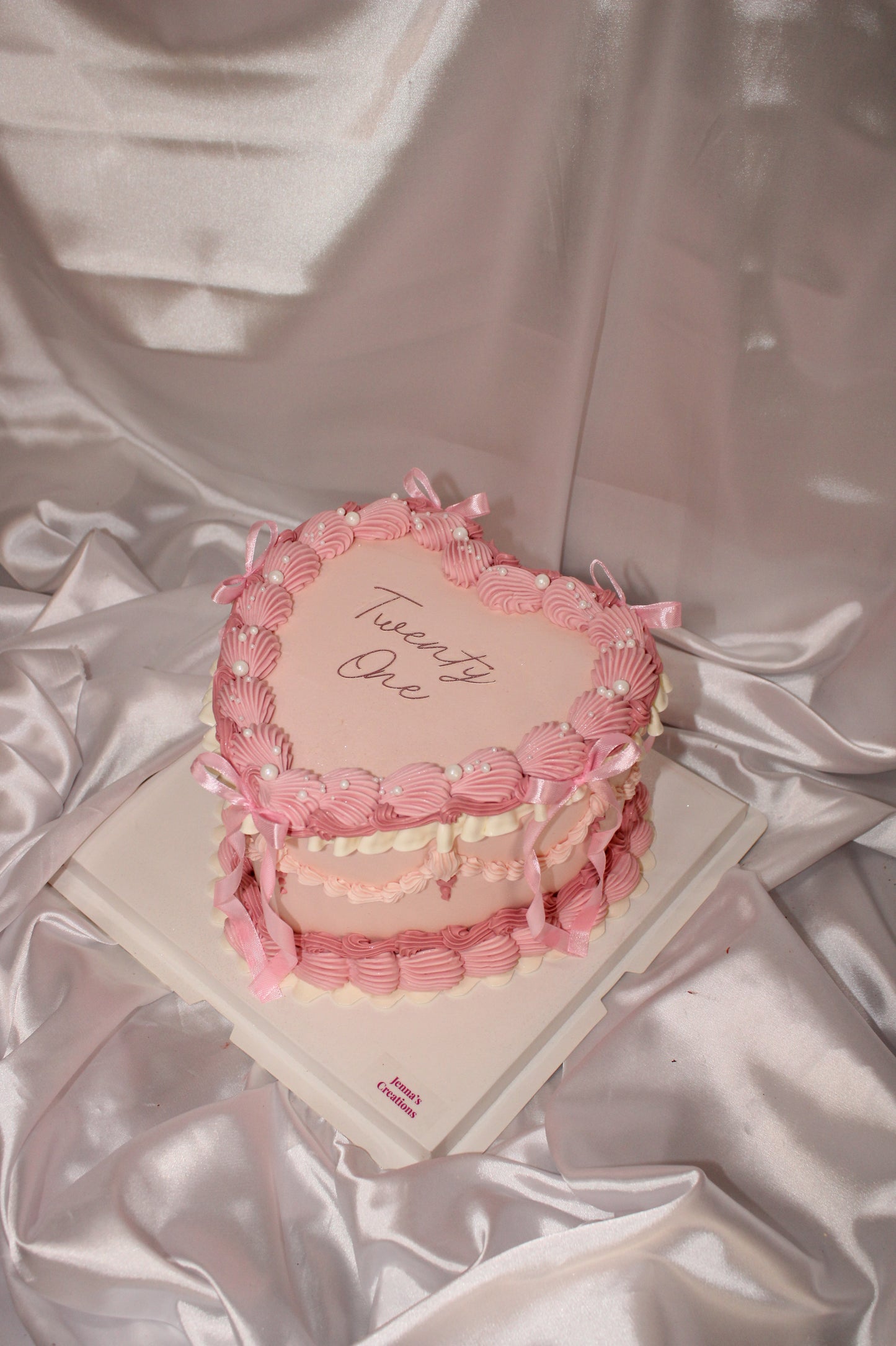 Custom Vintage Heart Cake