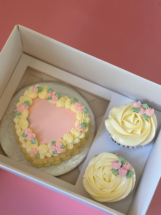 Mother's Day Bento Cake and Cupcakes