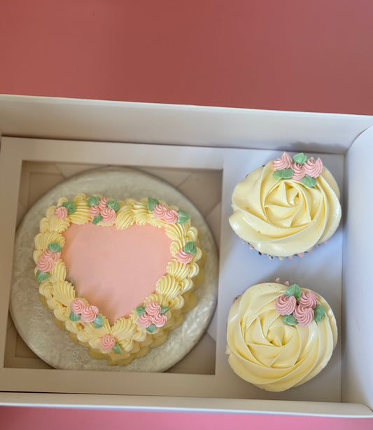 Mother's Day Bento Cake and Cupcakes