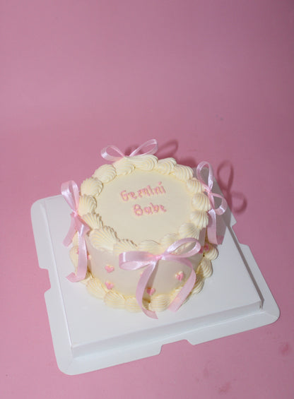 Bento Ribbon Heart Cake
