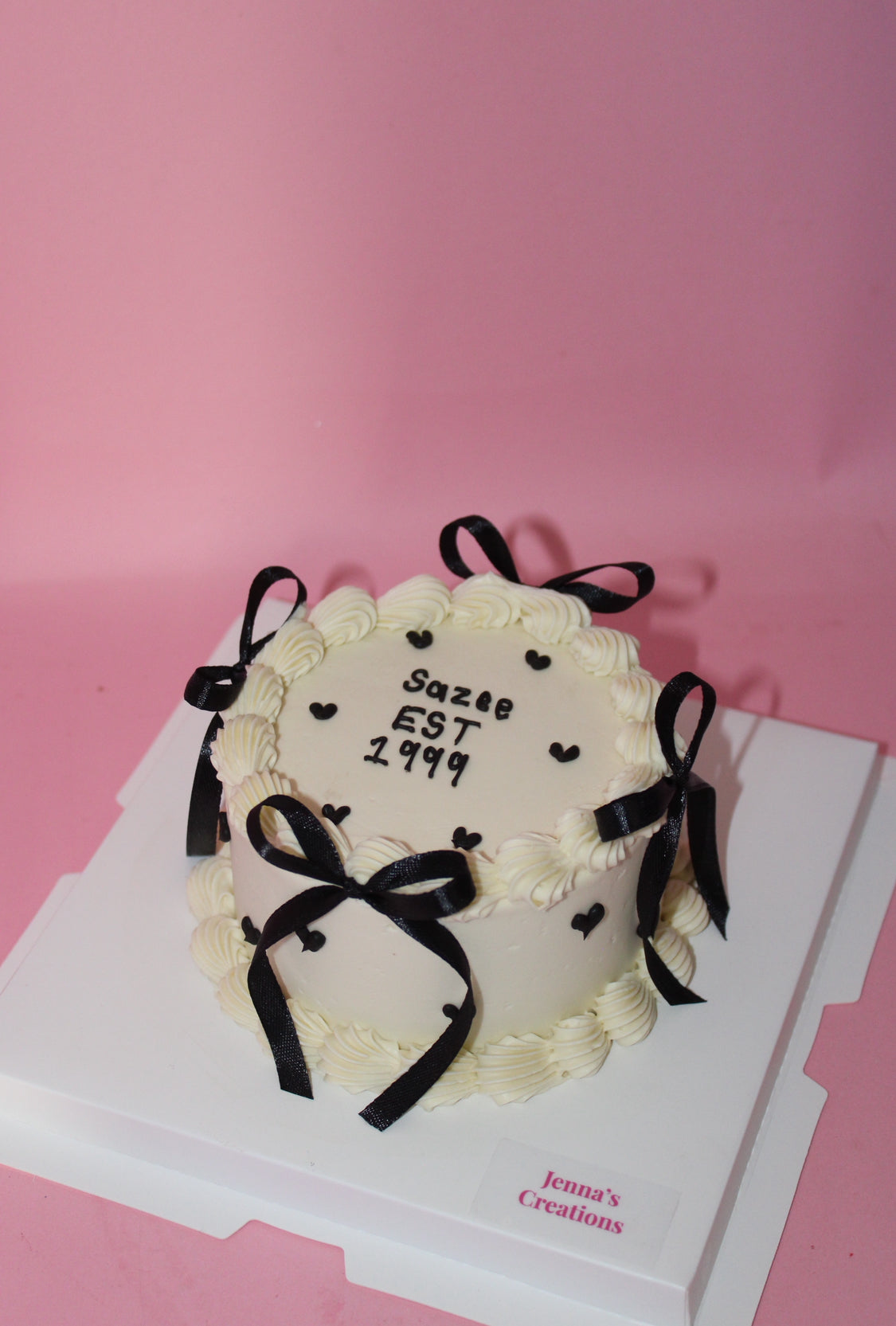 Bento Ribbon Heart Cake
