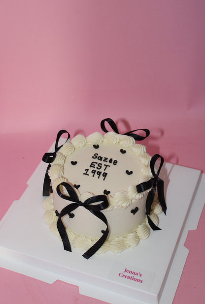Bento Ribbon Heart Cake