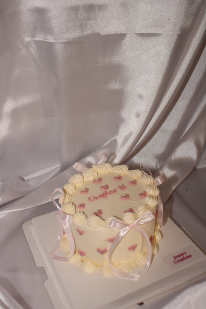 Bento Ribbon Heart Cake